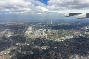 Blick auf Manila aus Flieger